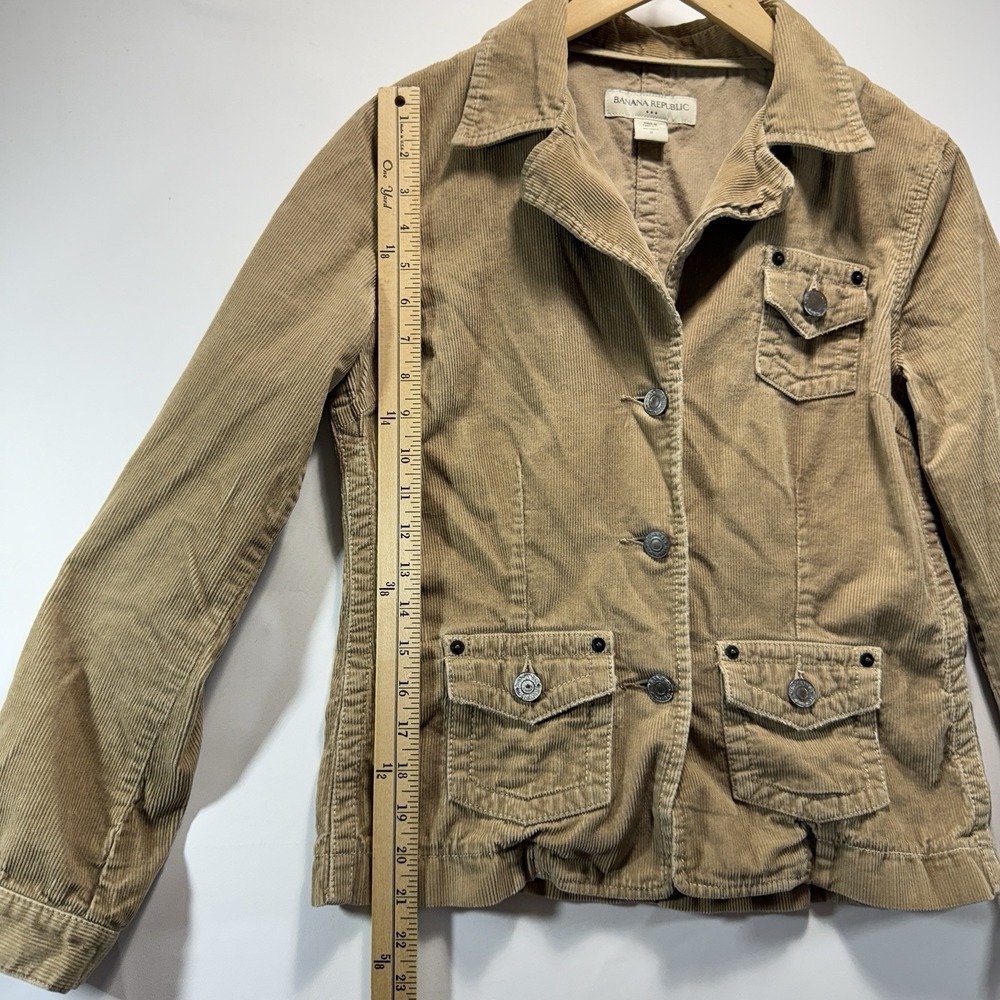 Corduroy Jacket Banana Republic Women's 8 Khaki Brown Cowboy - Picture 3 of 13